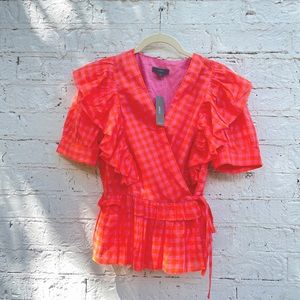 NWT J. Crew Wrap Top in Gingham